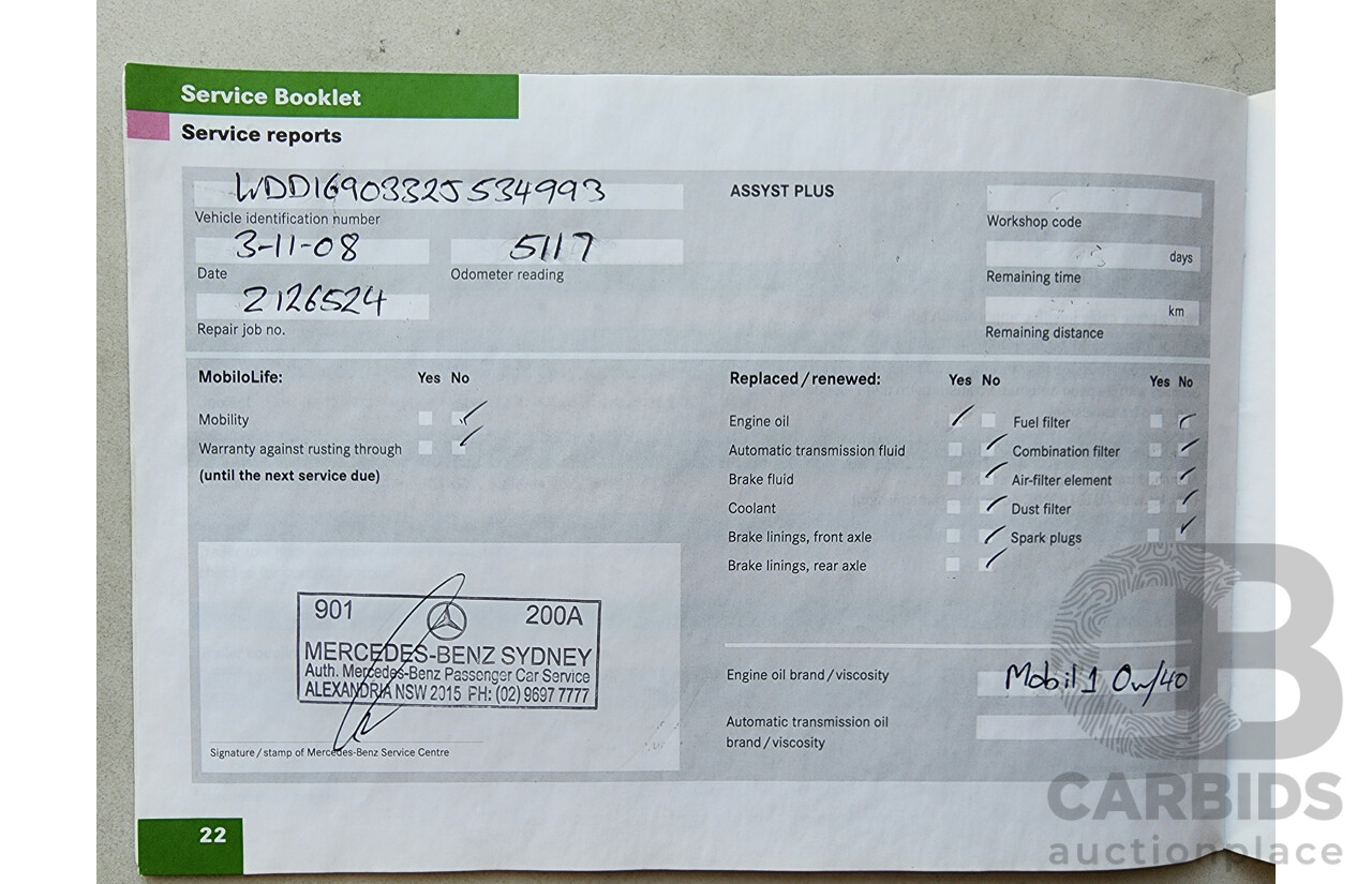 11/2007 Mercedes-Benz A200 Elegance W169 5d Hatchback Silver 2.0L