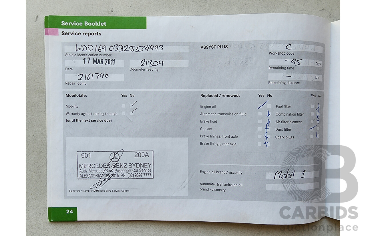 11/2007 Mercedes-Benz A200 Elegance W169 5d Hatchback Silver 2.0L