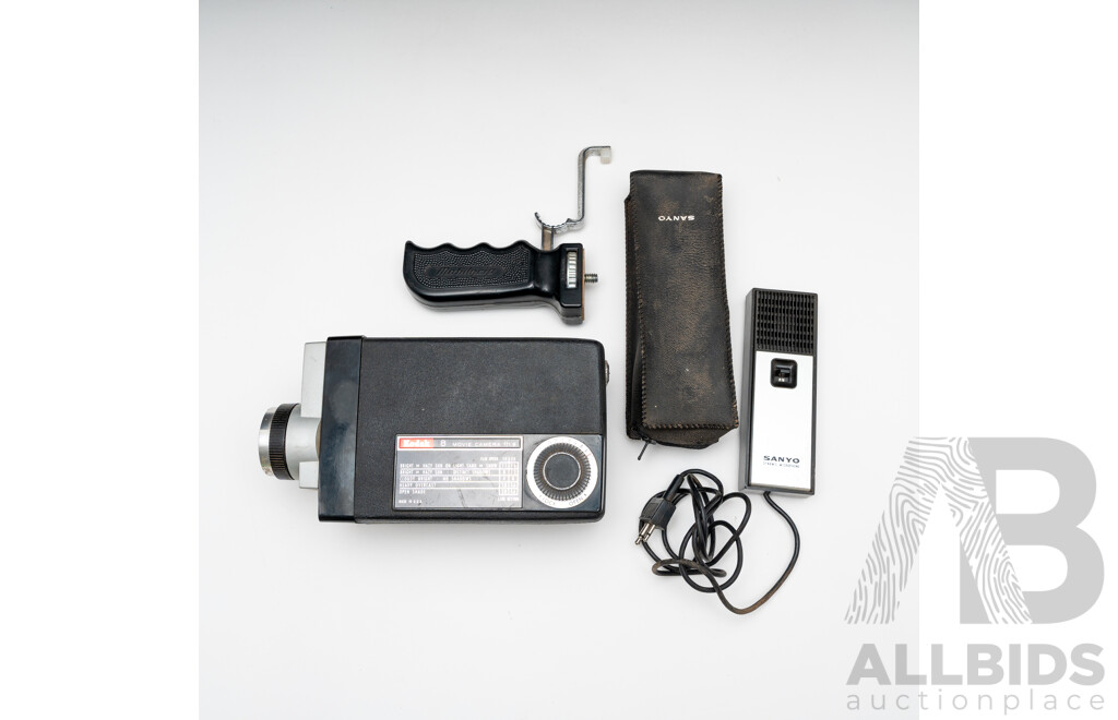 Vintage Kodak 8mm Movie Camera with Early Sanyp Microphone