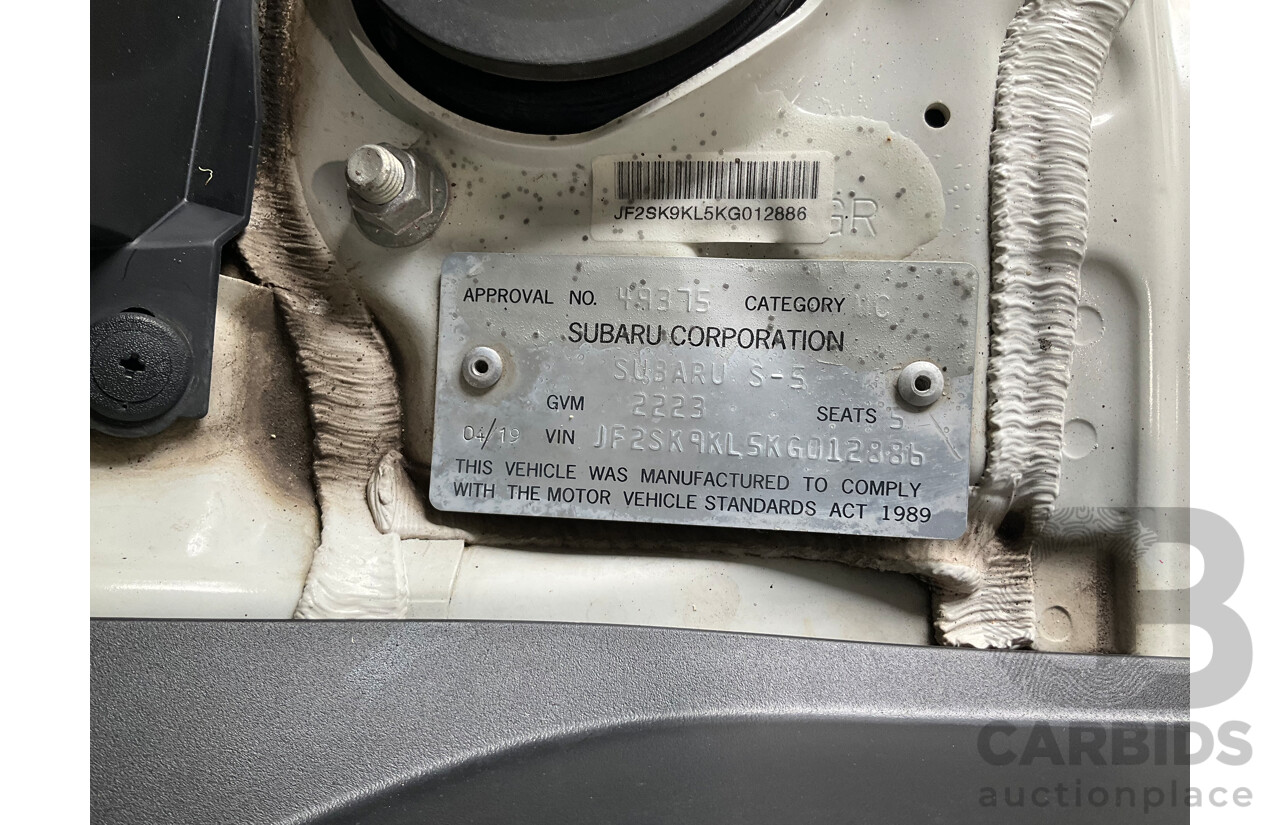 04/2019 Subaru Forester 2.5i-L (AWD) MY19 4d Wagon Crystal White Pearl 2.5L