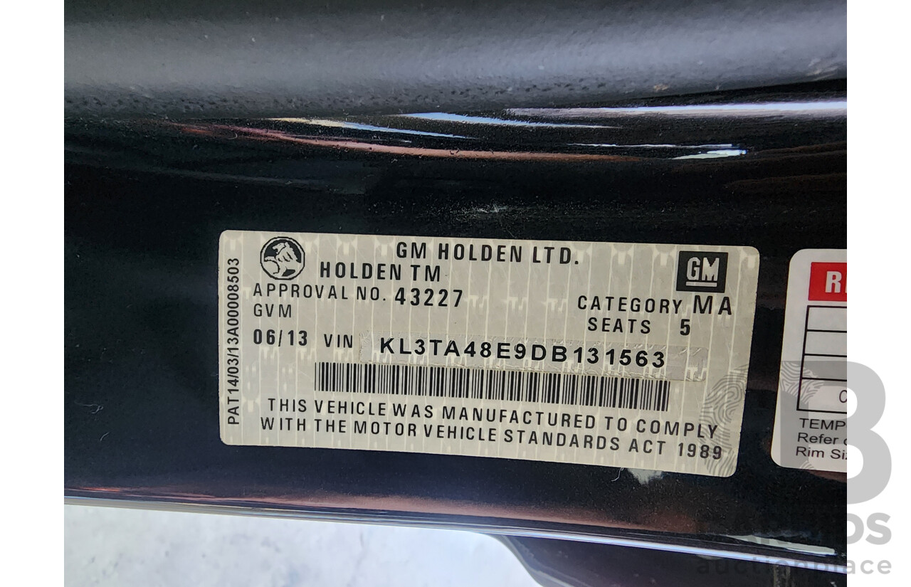 6/2013 Holden Barina CD TM MY13 5d Hatchback Black 1.6L