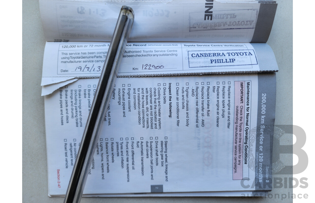 12/2008 Toyota Kluger Grande (4x4) GSU45R 4d Wagon Grey 3.5L