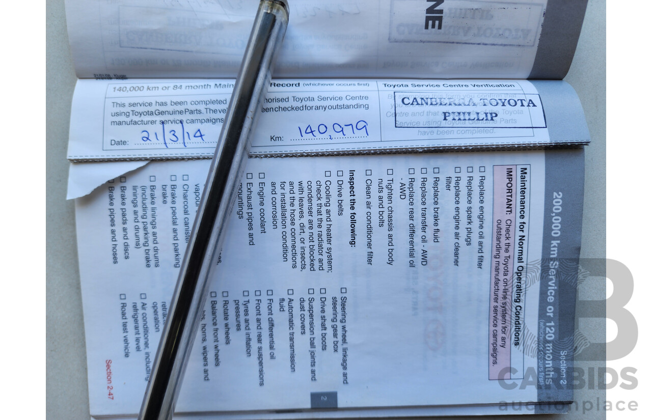 12/2008 Toyota Kluger Grande (4x4) GSU45R 4d Wagon Grey 3.5L