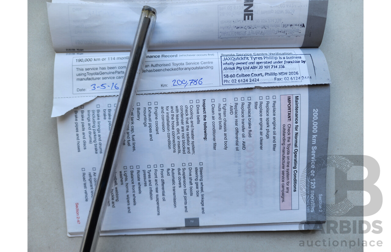 12/2008 Toyota Kluger Grande (4x4) GSU45R 4d Wagon Grey 3.5L