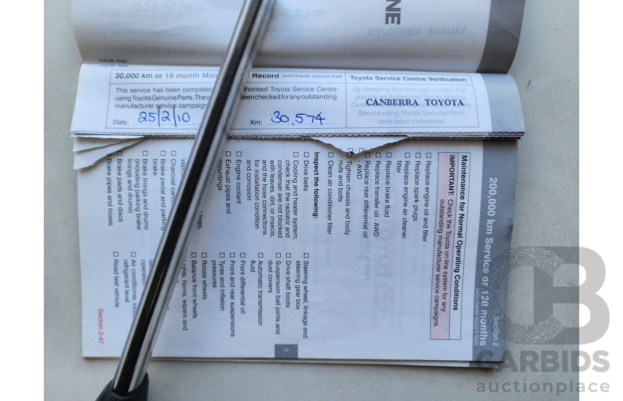 12/2008 Toyota Kluger Grande (4x4) GSU45R 4d Wagon Grey 3.5L