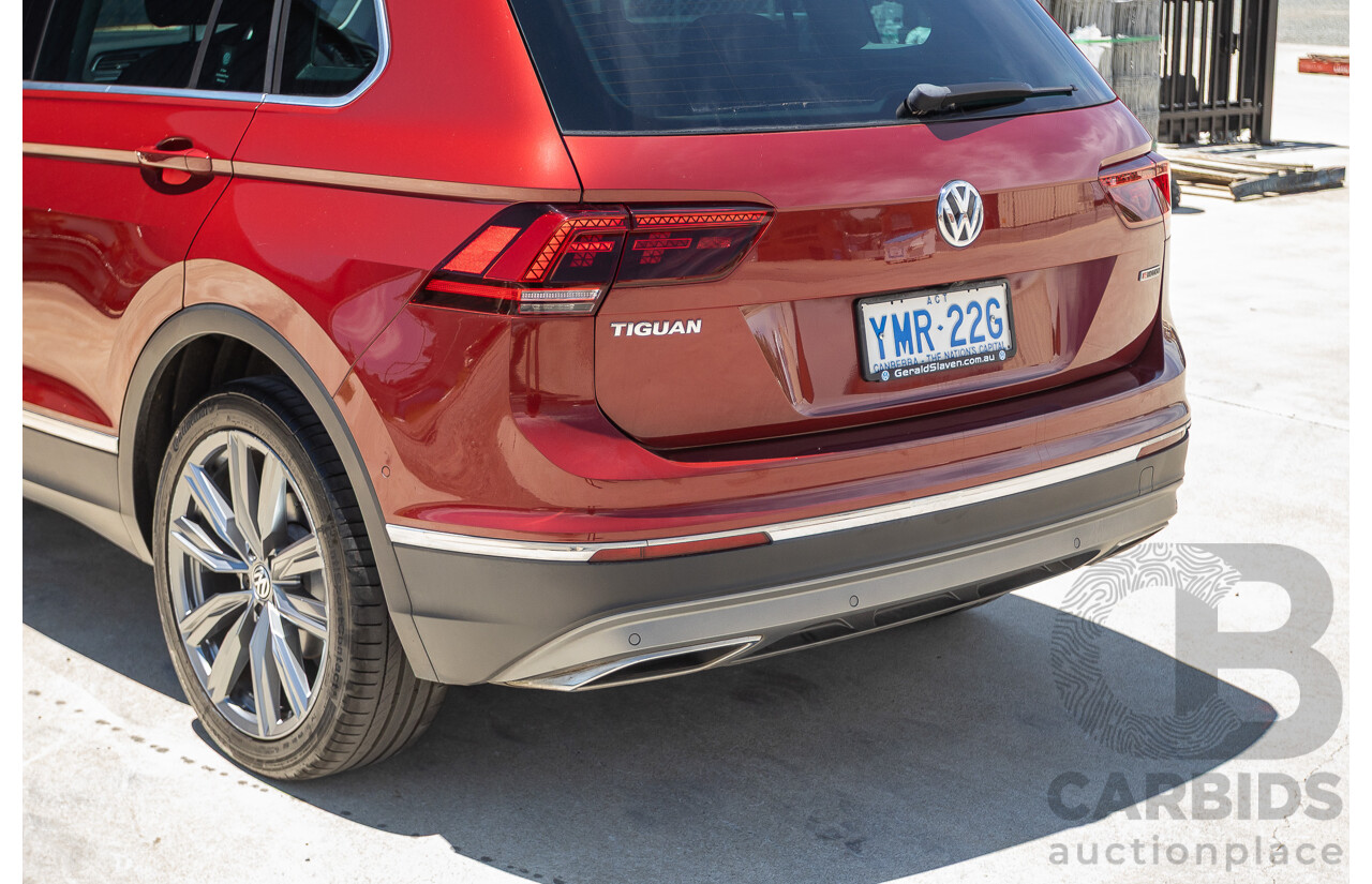 1/2018 Volkswagen Tiguan 162 TSI Sportline (AWD) 5NA MY18 4D Wagon Ruby Red Metallic Turbo 2.0L