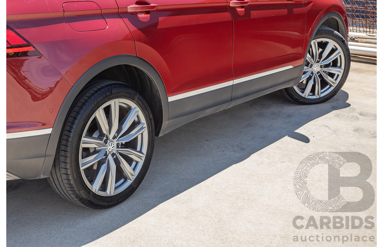 1/2018 Volkswagen Tiguan 162 TSI Sportline (AWD) 5NA MY18 4D Wagon Ruby Red Metallic Turbo 2.0L