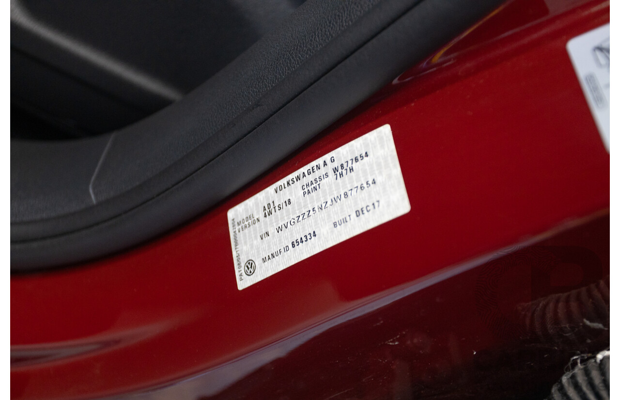 1/2018 Volkswagen Tiguan 162 TSI Sportline (AWD) 5NA MY18 4D Wagon Ruby Red Metallic Turbo 2.0L