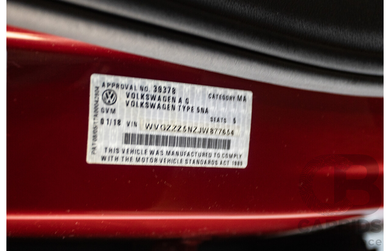 1/2018 Volkswagen Tiguan 162 TSI Sportline (AWD) 5NA MY18 4D Wagon Ruby Red Metallic Turbo 2.0L