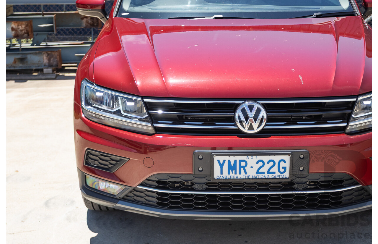 1/2018 Volkswagen Tiguan 162 TSI Sportline (AWD) 5NA MY18 4D Wagon Ruby Red Metallic Turbo 2.0L