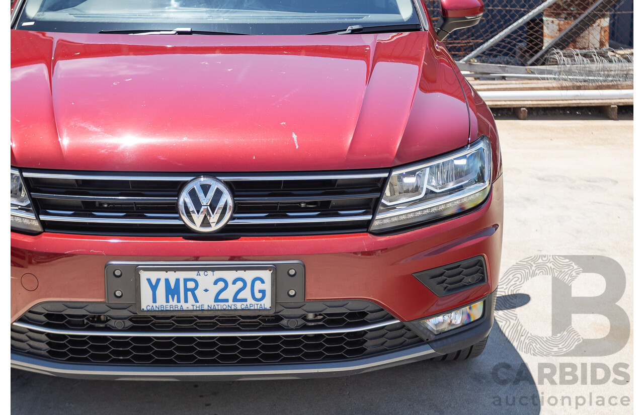 1/2018 Volkswagen Tiguan 162 TSI Sportline (AWD) 5NA MY18 4D Wagon Ruby Red Metallic Turbo 2.0L