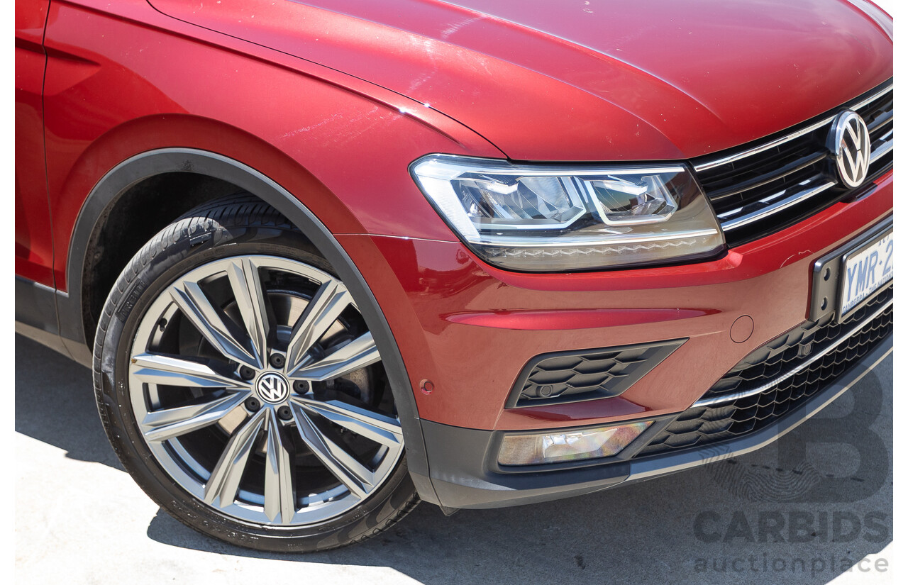 1/2018 Volkswagen Tiguan 162 TSI Sportline (AWD) 5NA MY18 4D Wagon Ruby Red Metallic Turbo 2.0L