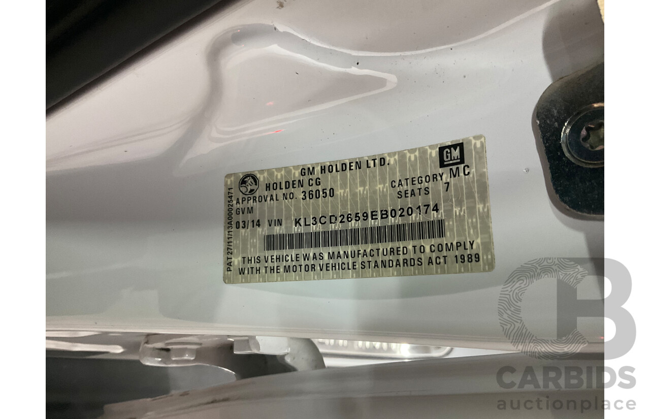 3/2014 Holden Captiva 7 LTZ (AWD) CG MY15 4d Wagon Summit White V6 3.0L - 7 Seater