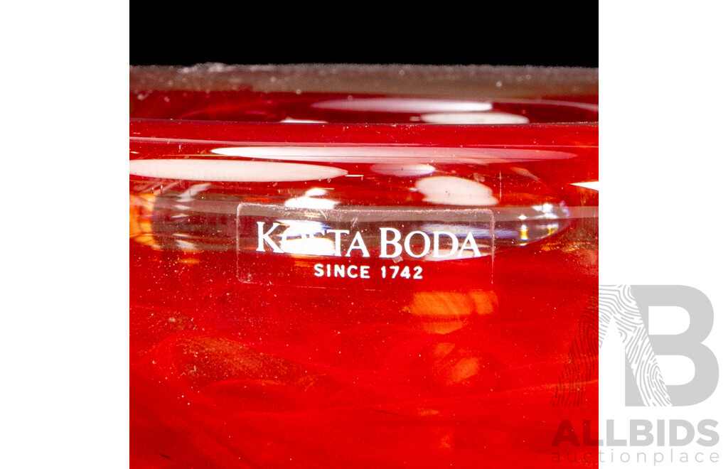 Pair of Atoll Art Glass Dishes by Anna Ehrner for Kosta Boda