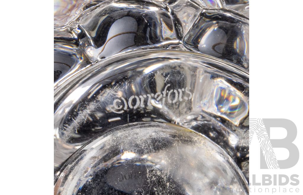 Pair of Raspberry Votive Candle Holders by Anne Nilsson for Orrefors