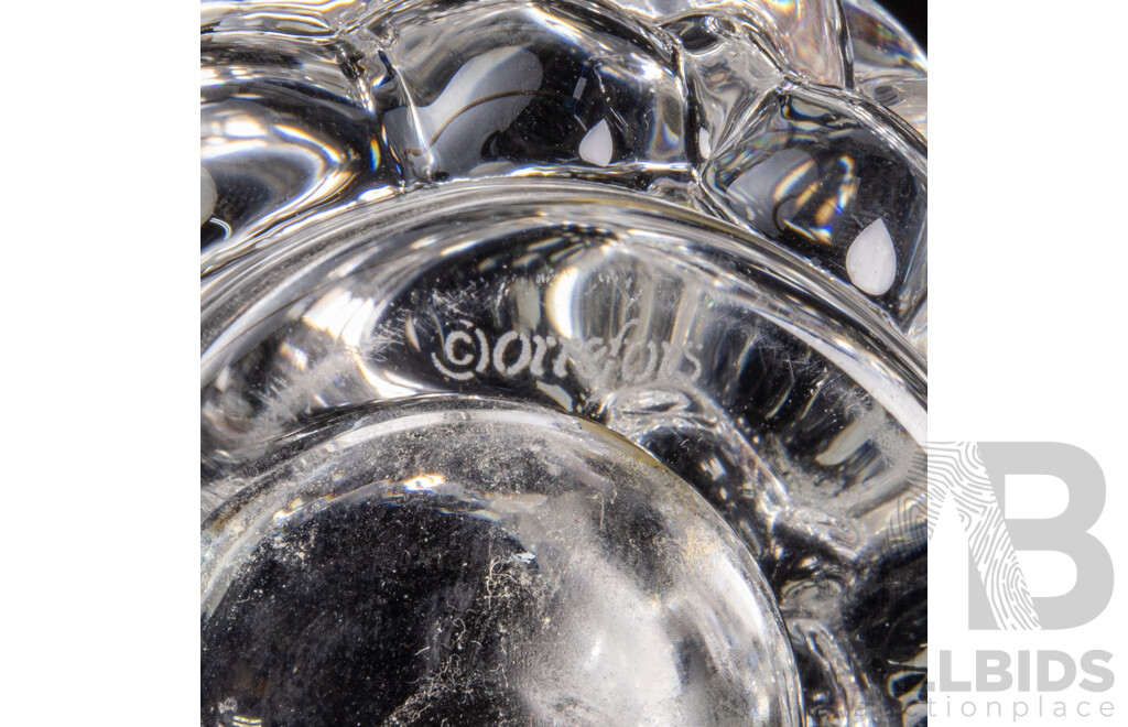 Pair of Raspberry Votive Candle Holders by Anne Nilsson for Orrefors