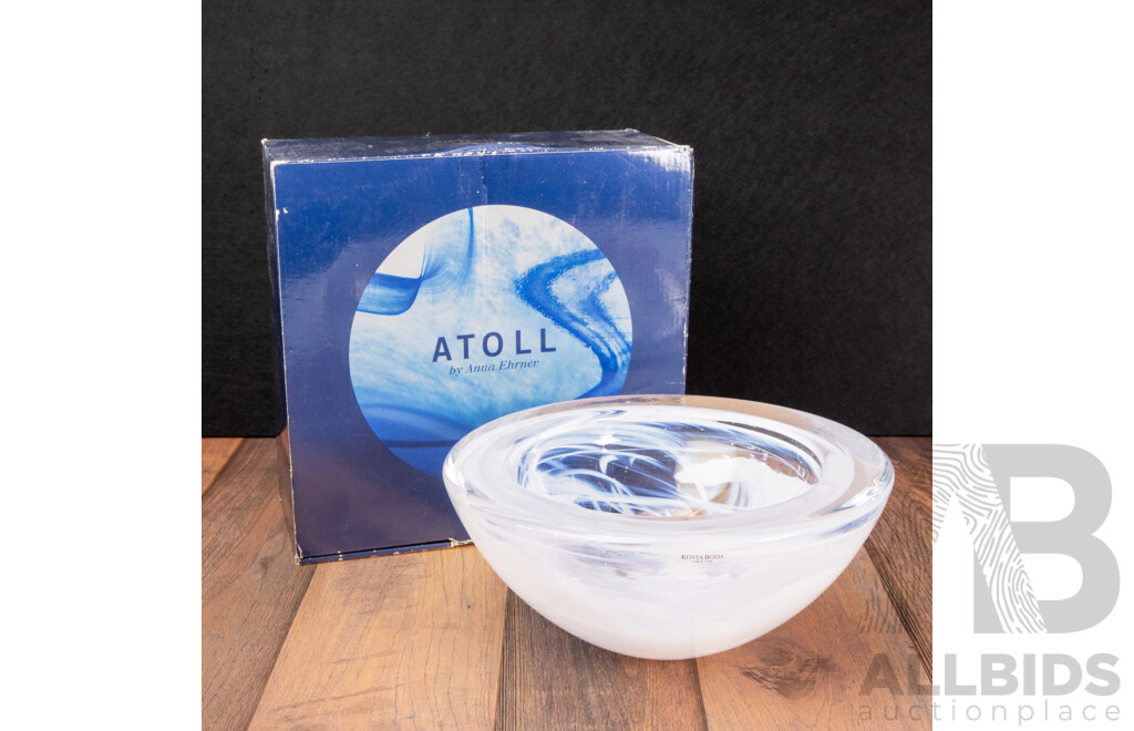 Large Atoll Art Glass Dish by Anna Ehrner for Kosta Boda