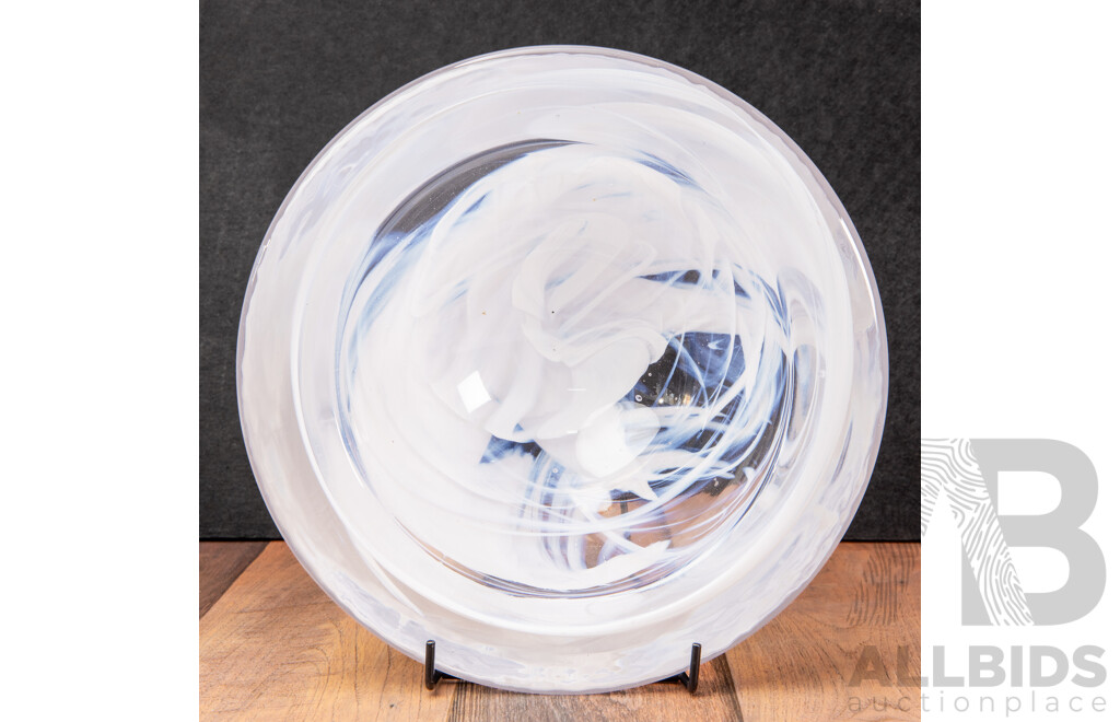 Large Atoll Art Glass Dish by Anna Ehrner for Kosta Boda