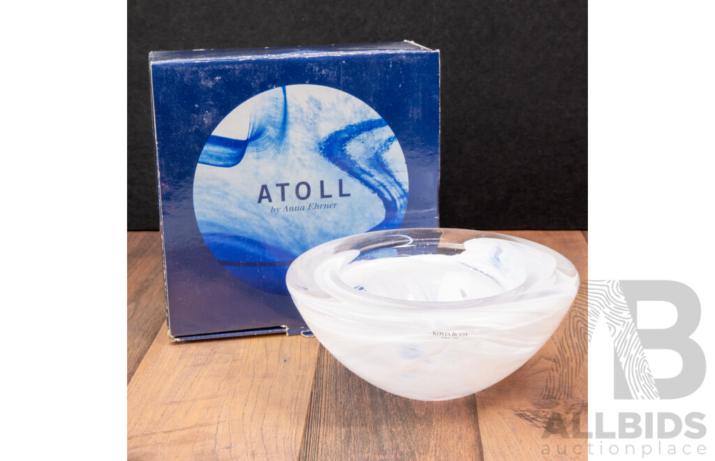 Atoll Art Glass Bowl by Anna Ehrner for Kosta Boda