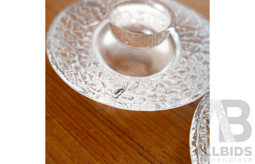 Pair of Discus Vases By Lars Hellsten for Orrefors