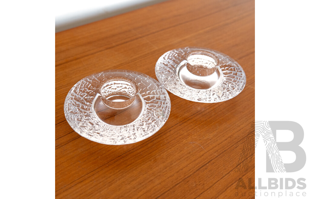 Pair of Discus Vases By Lars Hellsten for Orrefors