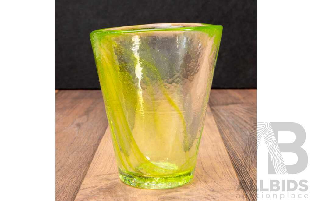 Set of Six Boxed Mine! Art Glass Tumblers by Ulrica Hydman- Vallien for Kosta Boda