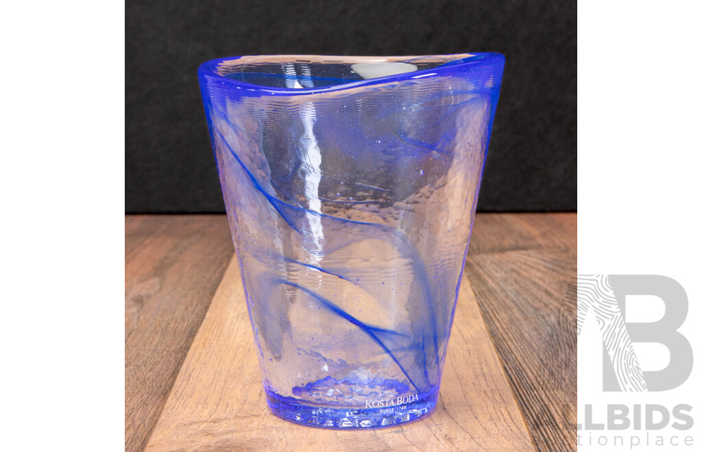 Set of Six Boxed Mine! Art Glass Tumblers by Ulrica Hydman- Vallien for Kosta Boda