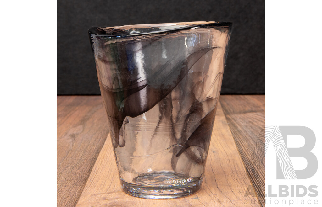 Set of Six Boxed Mine! Art Glass Tumblers by Ulrica Hydman- Vallien for Kosta Boda