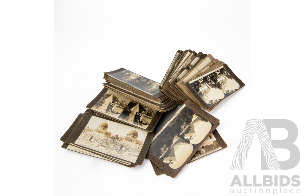 Early Timber Stereoscopic Viewer with Architectural and Landscape Scene Cards