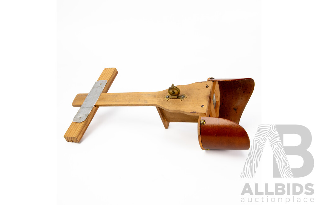 Early Timber Stereoscopic Viewer with Architectural and Landscape Scene Cards