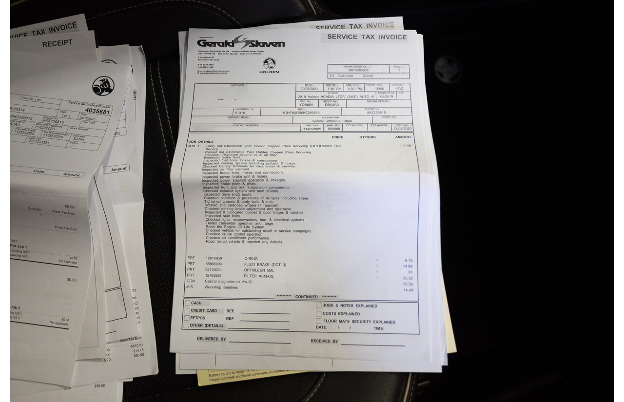 5/2019 Holden Acadia LTZ-V AC MY19 4D Wagon Summit White V6 3.6L - 7 seater