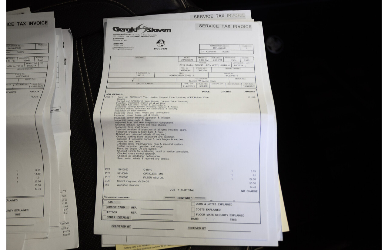 5/2019 Holden Acadia LTZ-V AC MY19 4D Wagon Summit White V6 3.6L - 7 seater