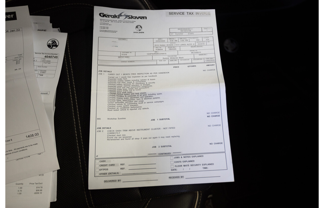 5/2019 Holden Acadia LTZ-V AC MY19 4D Wagon Summit White V6 3.6L - 7 seater