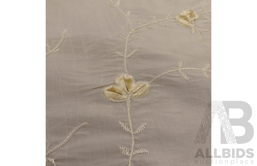 Cream Embroidery - Taffeta - Cotton Polyester - Width: 150cm - 43 Metres - RRP$45.00 per METRE - Total RRP $1935