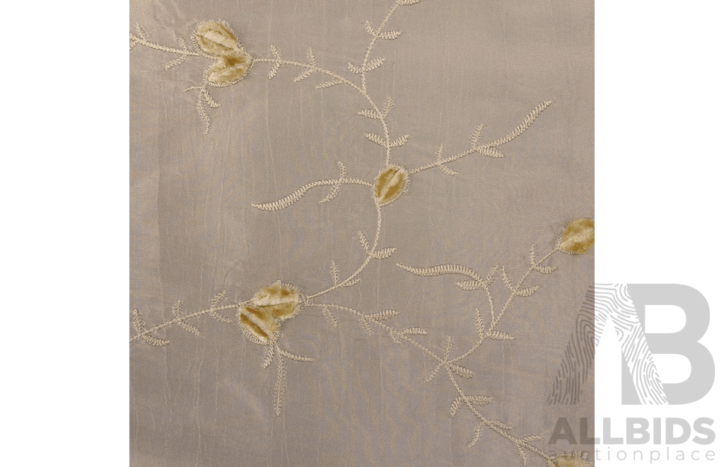 Cream Embroidery - Taffeta - Cotton Polyester - Width: 150cm - 43 Metres - RRP$45.00 per METRE - Total RRP $1935