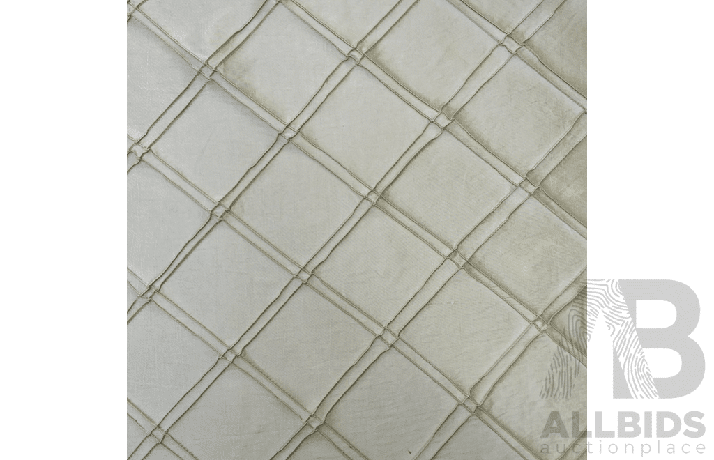 Diamond Pin-Tuck Beige - Taffeta - Width: 140cm - 16 Metres - RRP$45.00 per Metre - Total RRP $720