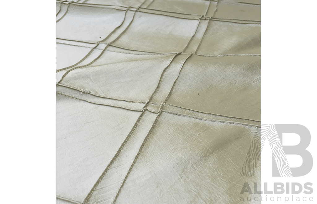Diamond Pin-Tuck Beige - Taffeta - Width: 140cm - 16 Metres - RRP$45.00 per Metre - Total RRP $720
