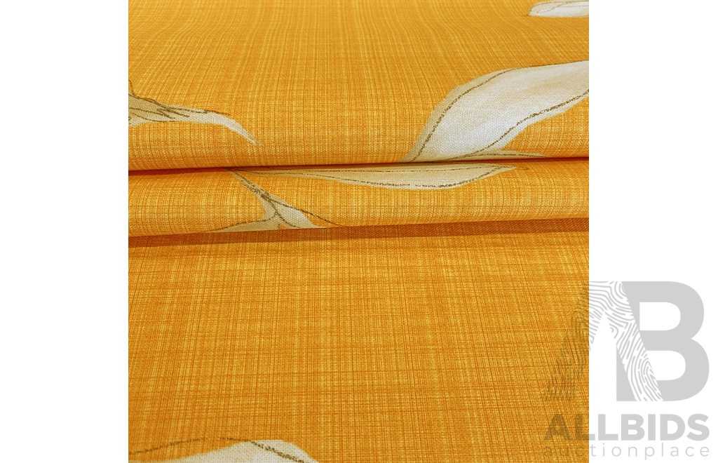 Leaves – Cotton Bolt - Colour: Yellow, Orange, Green - Width: 140cm - 18 Metres - RRP$38.00 per METRE - Total RRP $684