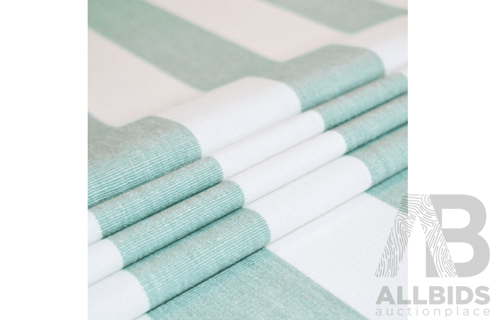 Seafoam - Striped Cotton Fabric - Width: 140cm - 19 Metres - RRP$42.00 per Metre - Total RRP $798