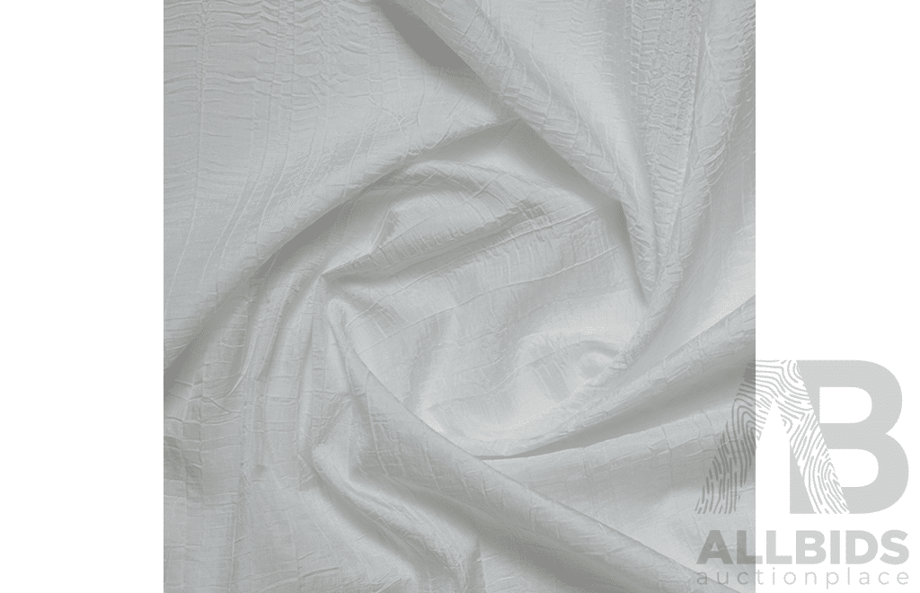 Icy White - Polyester - Width: 140cm - 12 Metres - RRP$35.00 per Metre - Total RRP $420