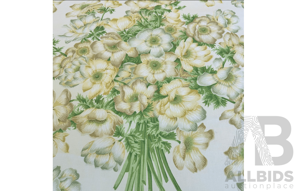 Neutral Bouquet - Cotton - Colour: Green, Yellow, Beige, Ivory - Width: 140cm - 45 Metres - RRP$38.40 per METRE - Total RRP $1728