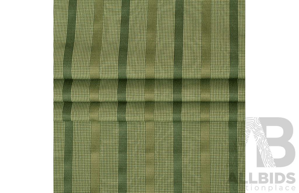 Tarragon Stripe - Polyester - Width: 140cm - 26 Metres - RRP$43.00 per Metre - Total RRP $1118