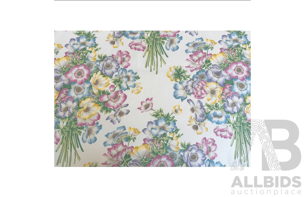 Summer Bouquet - Cotton - Colour: Pink, Green, Blue, Mauve, Yellow, Beige, Ivory - Width: 140cm - 66 Metres - RRP$38.40 per METRE - Total RRP $2534.4