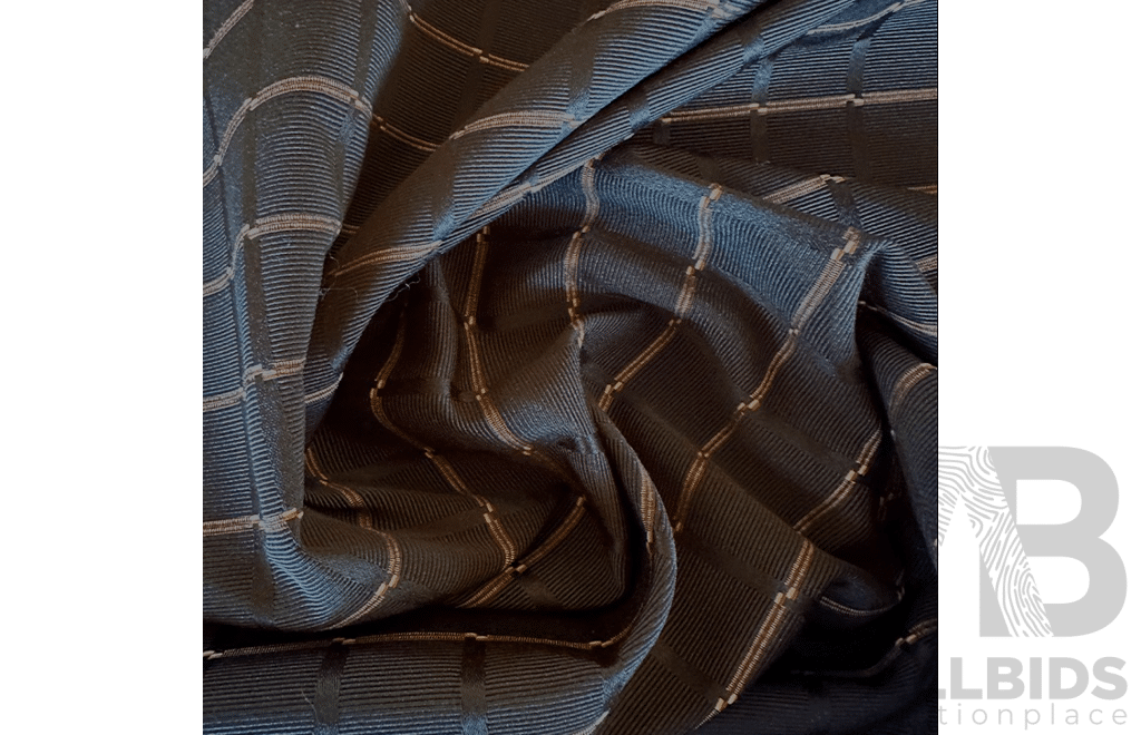 Black Jet - Polyester - Colour: Black and Rose Gold - Width: 140cm - 41 Metres - RRP$45.00 per METRE - Total RRP $1845