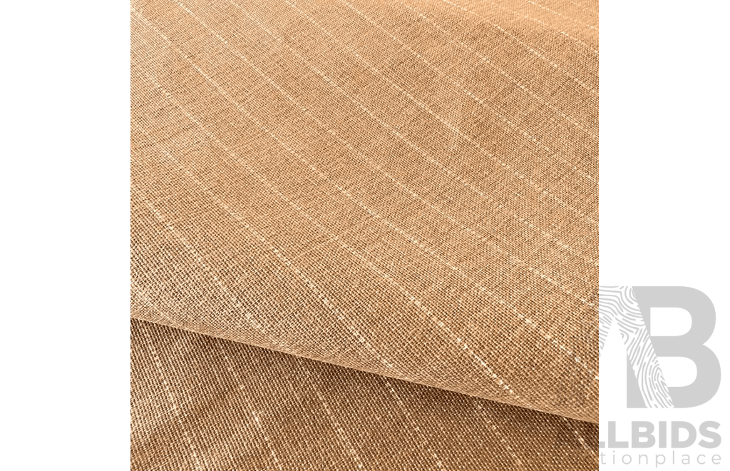 Camel Pinstripe - Cotton - Colour: Camel, Beige - Width: 140cm - 46 Metres - RRP$77.00 per METRE - Total RRP $3542