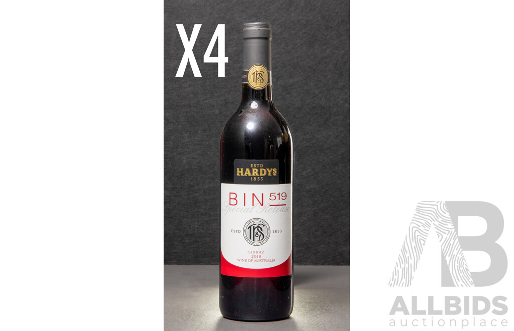 Hardys Bin 519 Special Release Shiraz 2018 - Lot of 4