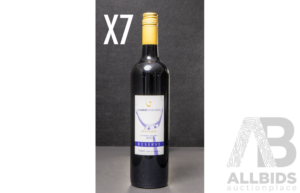 Lambert Vineyards Reserve Shiraz Vintage 2003 X 7