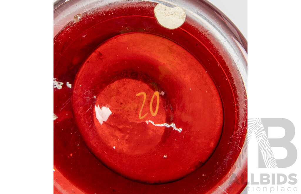 Victorian Ruby Mary Gregory Glass Vase