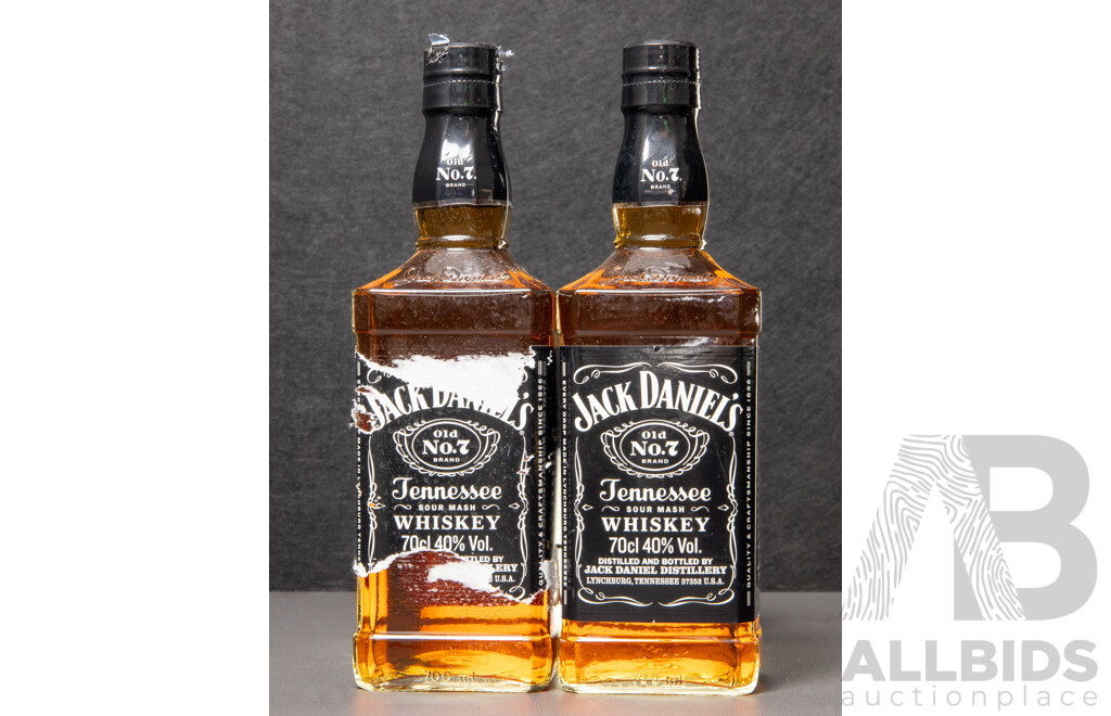Jack Daniels Tennessee Sour Mash Whisky - Lot of 2
