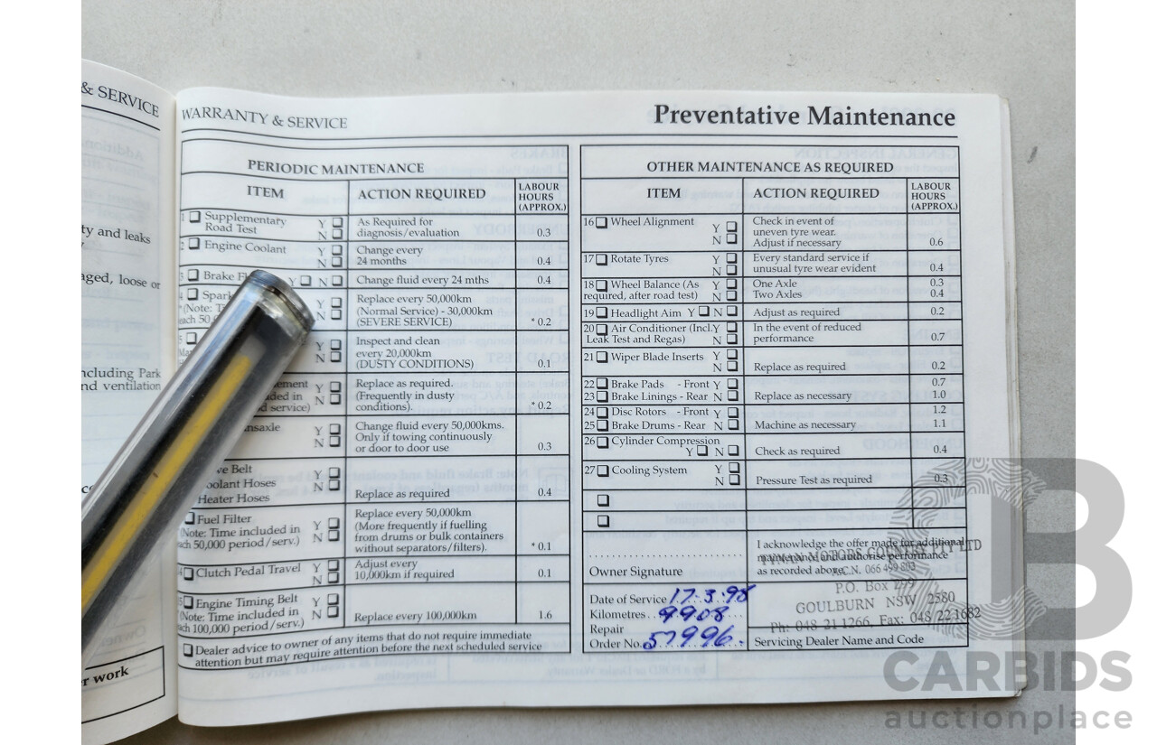 5/1997 Ford Laser LXi KJII 4d Sedan White 1.6L